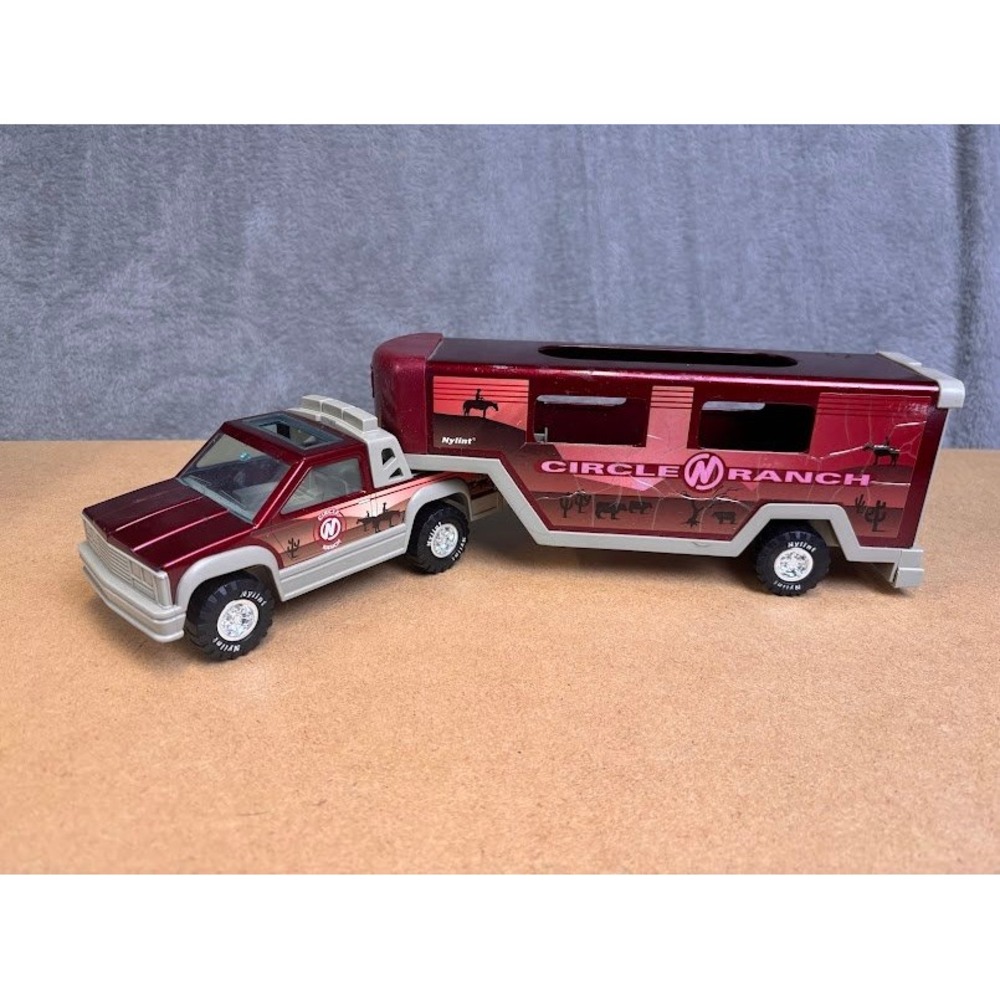 Vintage Nylint Circle N Ranch Pickup‎ Truck and Horse Trailer Toy Set